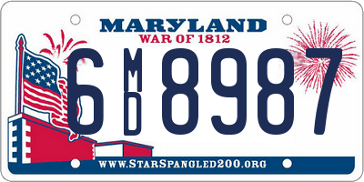 MD license plate 6MD8987