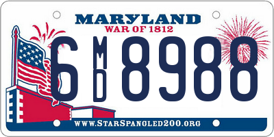 MD license plate 6MD8988