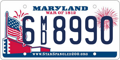 MD license plate 6MD8990