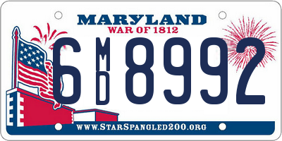 MD license plate 6MD8992