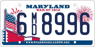 MD license plate 6MD8996
