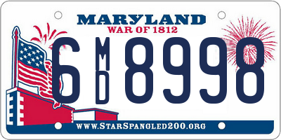 MD license plate 6MD8998