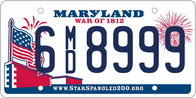 MD license plate 6MD8999