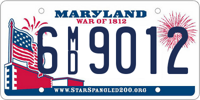 MD license plate 6MD9012