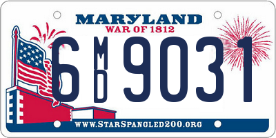 MD license plate 6MD9031