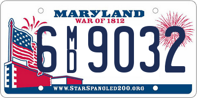 MD license plate 6MD9032