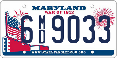 MD license plate 6MD9033