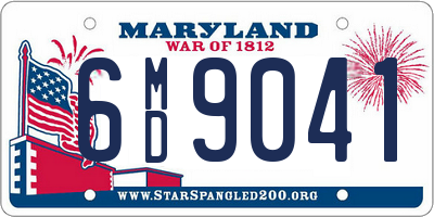 MD license plate 6MD9041