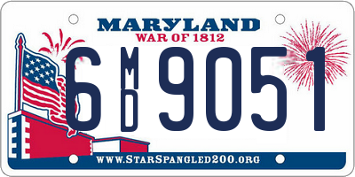 MD license plate 6MD9051