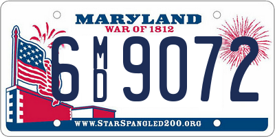 MD license plate 6MD9072