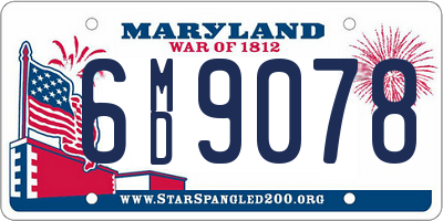 MD license plate 6MD9078