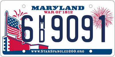 MD license plate 6MD9091