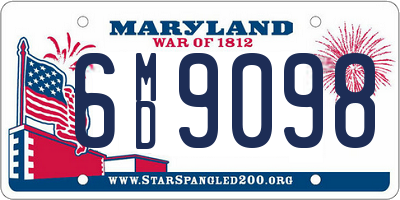 MD license plate 6MD9098