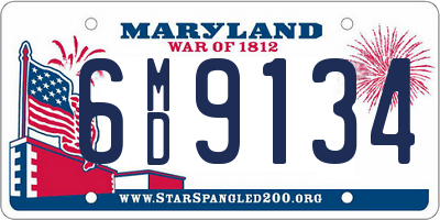 MD license plate 6MD9134