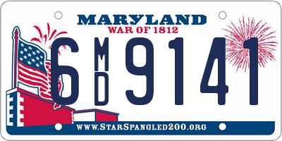 MD license plate 6MD9141