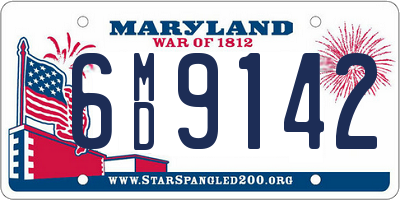 MD license plate 6MD9142