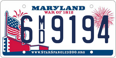 MD license plate 6MD9194
