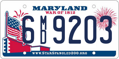 MD license plate 6MD9203