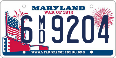 MD license plate 6MD9204