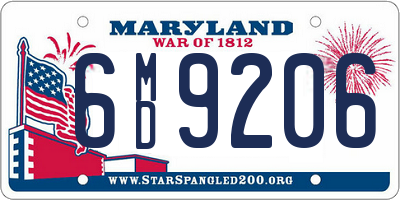 MD license plate 6MD9206