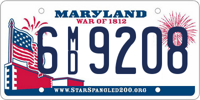 MD license plate 6MD9208