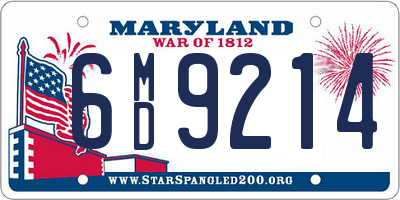 MD license plate 6MD9214