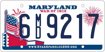 MD license plate 6MD9217