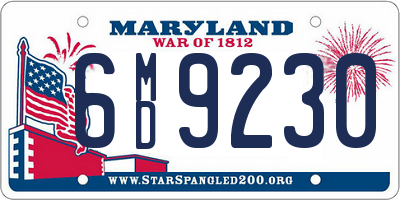 MD license plate 6MD9230