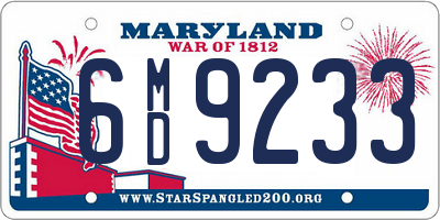 MD license plate 6MD9233