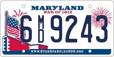 MD license plate 6MD9243