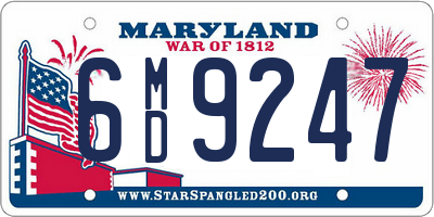 MD license plate 6MD9247