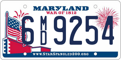 MD license plate 6MD9254