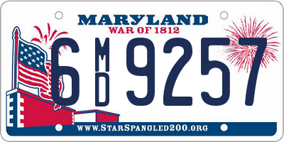 MD license plate 6MD9257