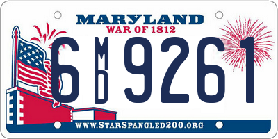 MD license plate 6MD9261