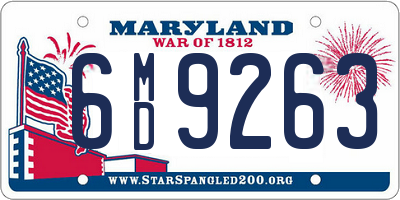 MD license plate 6MD9263