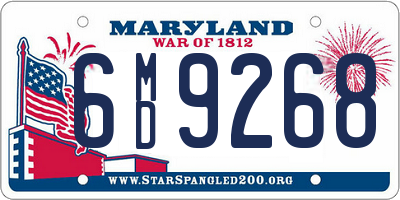 MD license plate 6MD9268