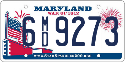 MD license plate 6MD9273