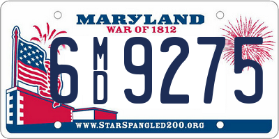 MD license plate 6MD9275