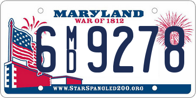 MD license plate 6MD9278