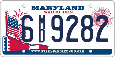 MD license plate 6MD9282