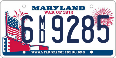 MD license plate 6MD9285