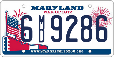 MD license plate 6MD9286