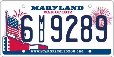 MD license plate 6MD9289