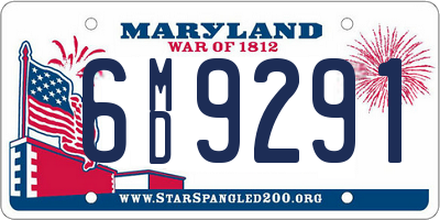 MD license plate 6MD9291