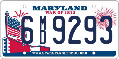 MD license plate 6MD9293