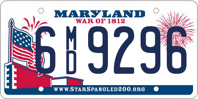 MD license plate 6MD9296
