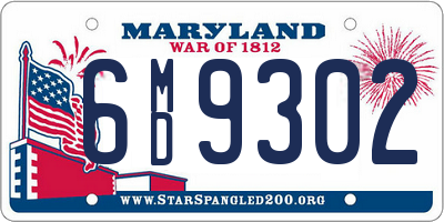 MD license plate 6MD9302