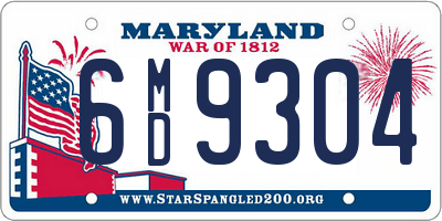 MD license plate 6MD9304