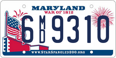MD license plate 6MD9310