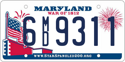 MD license plate 6MD9311